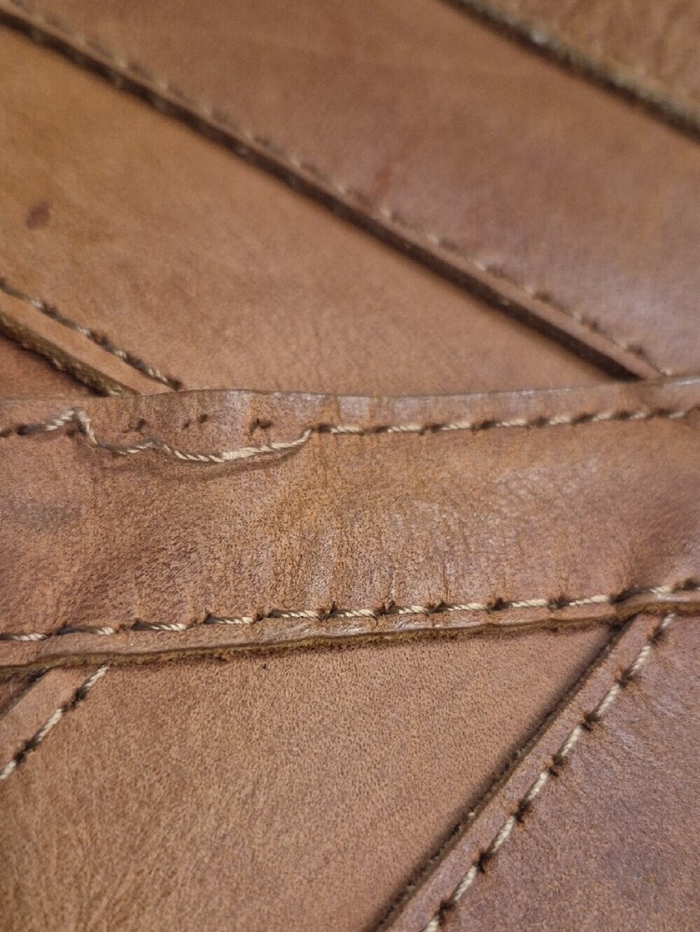 Magnolia Joanna's Favorite Chevron Leather Crossbody Bag In Brown Leather - Picture 12 of 12
